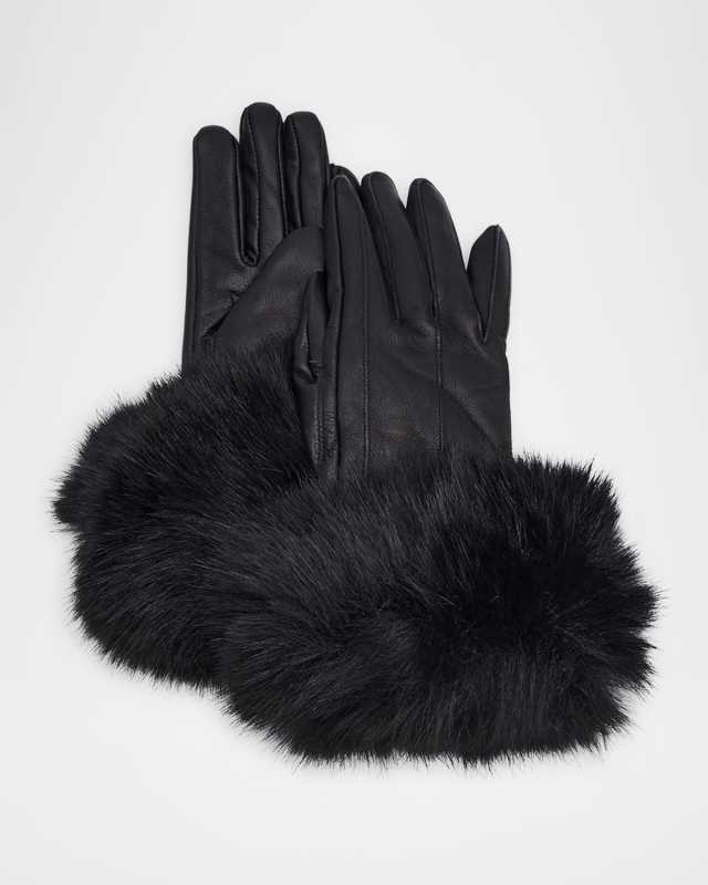 The Leather Gloves with Faux Fur